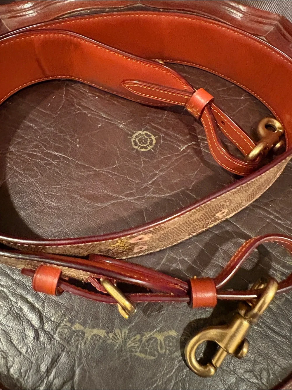 Coach Reversible Leather/Coated Canvas Strap w/ Prairie Print